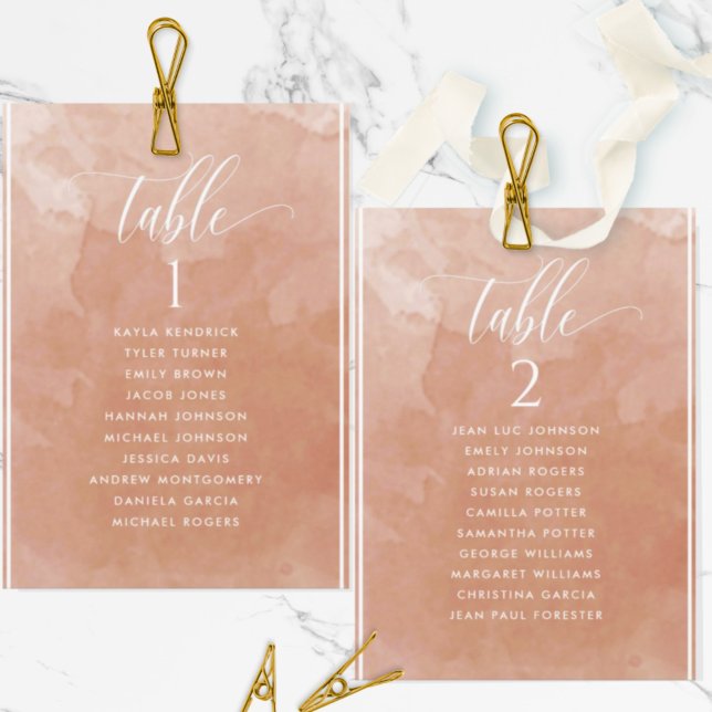 Terracotta Watercolor Seating Plan Card Guest Name (Creator Uploaded)