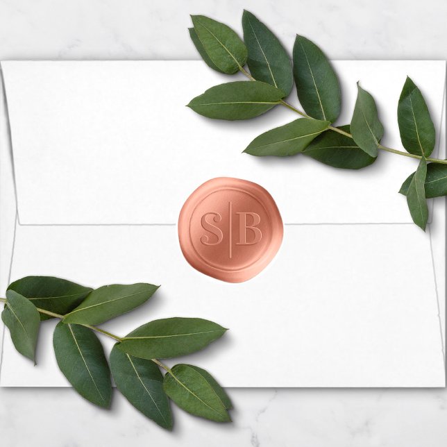 Terracotta Wax Seal Wedding Monogram Sticker (Creator Uploaded)