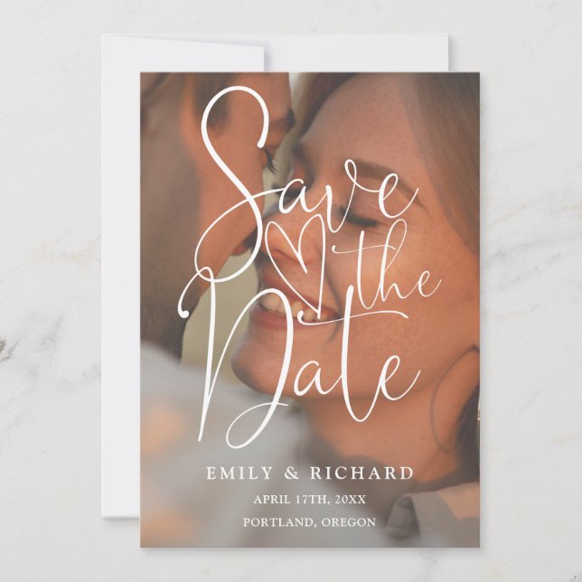 Terracotta Wedding 2 Photo Elegant Script Save The Date (Front)