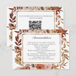 Terracotta Wedding Accommodations Enclosure Card