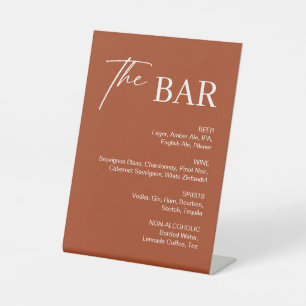 Terracotta Wedding Bar Pedestal Sign