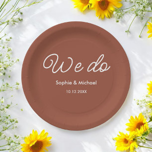 Terracotta Wedding Burnt Orange We Do  Paper Plate