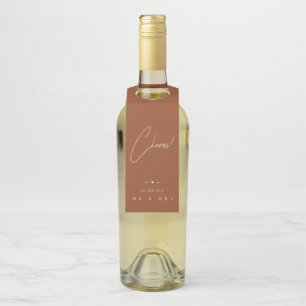 Terracotta Wedding Cheers To The New MR & MRS Bott Bottle Tag