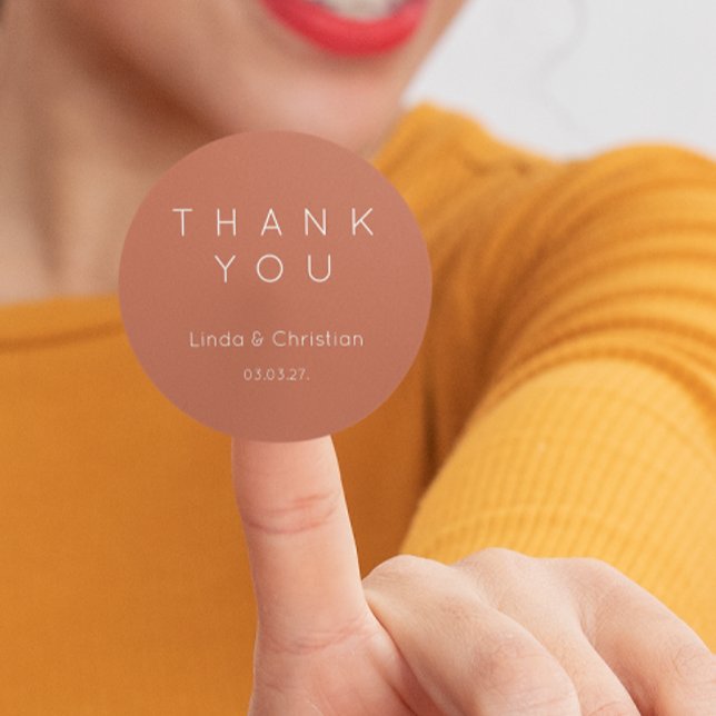 Terracotta Wedding Classic Round Sticker (Creator Uploaded)