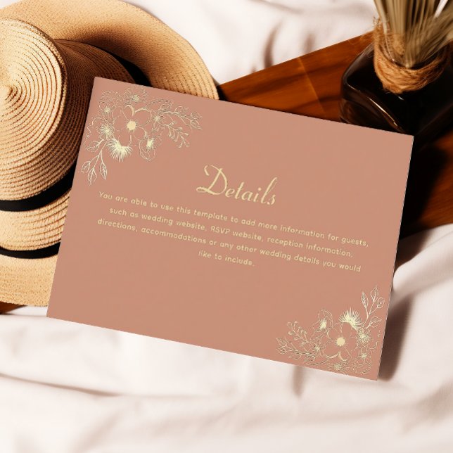 Terracotta Wedding Details Enclosure Card (Creator Uploaded)