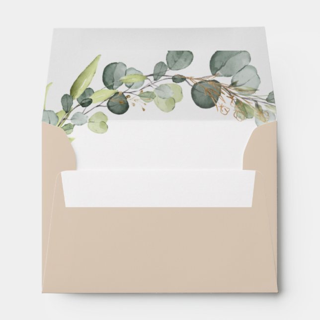 Terracotta Wedding Details Eucalyptus Greenery Envelope (Back (Bottom))