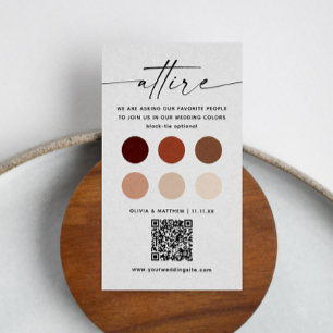 Terracotta Wedding Guest Attire + QR   Dress Code  Enclosure Card