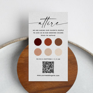 Terracotta Wedding Guest Attire + QR | Dress Code  Enclosure Card