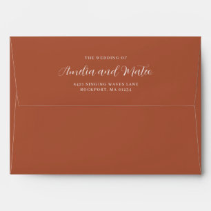 Terracotta Wedding Invitation Return Address Envelope