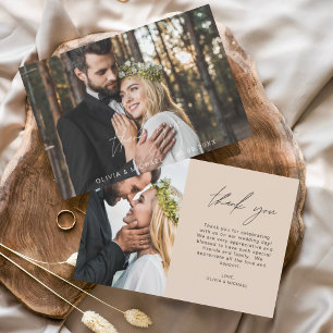 Terracotta Wedding Modern Minimalist Thank You Card