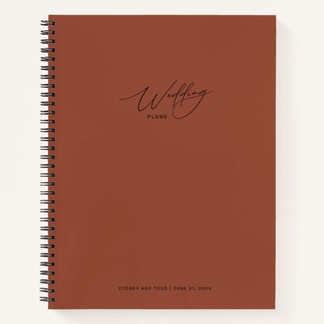 Terracotta Wedding Plans Notebook (Front)