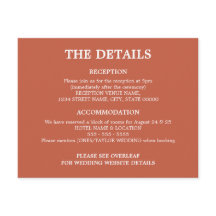 Terracotta Wedding QR Code Details Enclosure Card