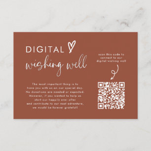 Terracotta Wedding QR Code Digital Wishing Well Enclosure Card