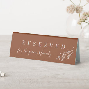 Terracotta Wedding Reserved Tent Sign