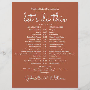 Terracotta Wedding Schedule Timeline