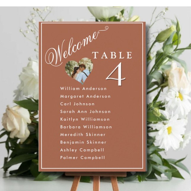 Terracotta Wedding Seating Plan Cards Guest Names (Creator Uploaded)