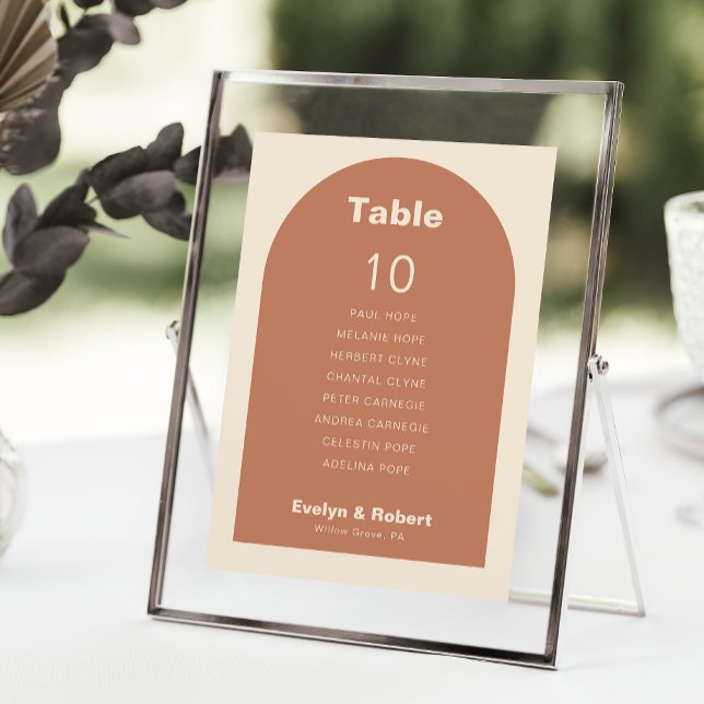 Terracotta Wedding Table 10 Seating Chart Card (Creator Uploaded)