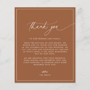 Terracotta Wedding Thank You Card
