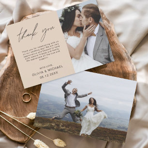 Terracotta Wedding Thank You Photo Minimalist