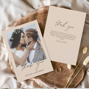 Terracotta Wedding Thank You Photo Simple Card