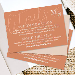 Terracotta White Calligraphy Wedding RSVP Card