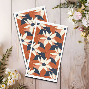 Terracotta White Floral Elegant Napkin