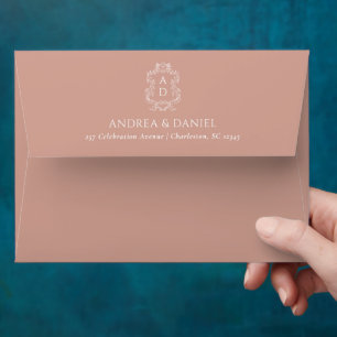Terracotta White Minimal & Chic Wedding Envelope