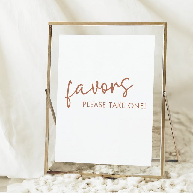 Terracotta & White Minimalist Bridal Shower Favour Poster (Creator Uploaded)