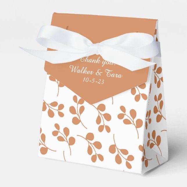 Terracotta White Wedding Favour Box (Front Side)