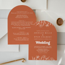 Terracotta White Wildflower Front & Back Wedding 