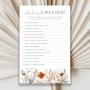 Terracotta Who Knows Daddy Best Baby Shower Game
