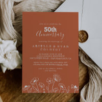 Terracotta Wildflower 50th Wedding Anniversary