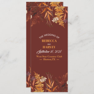 Terracotta Wildflower Autumn Fall Wedding programs