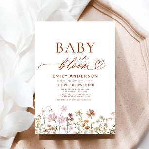Terracotta Wildflower Baby in Bloom Baby Shower Invitation
