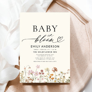 Terracotta Wildflower Baby in Bloom Baby Shower Invitation