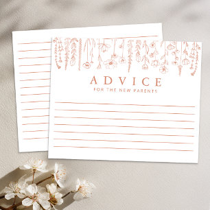 Terracotta Wildflower Baby Shower Advice Card