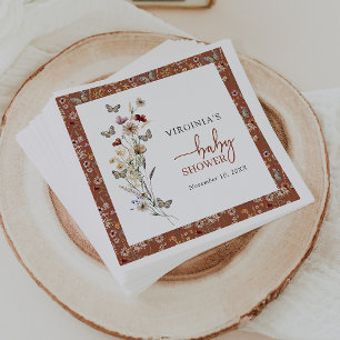 Terracotta Wildflower Baby Shower Napkin