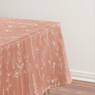 Terracotta Wildflower Baby Shower Tablecloth