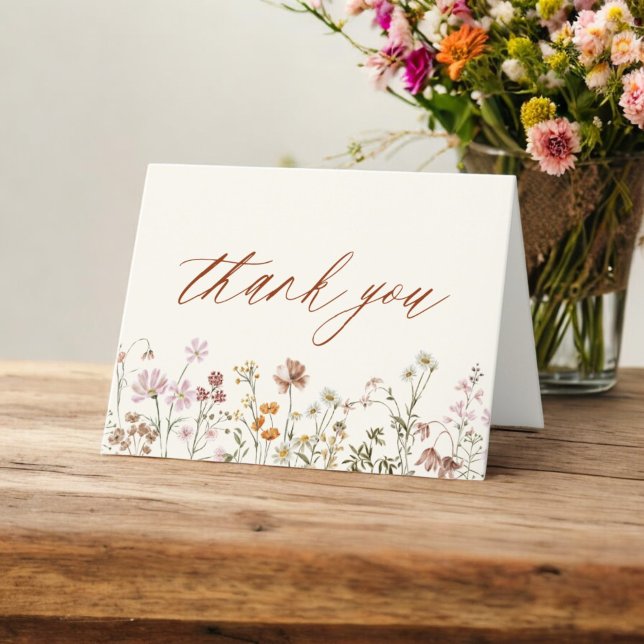  Terracotta Wildflower Baby Shower Thank You Card (Creator Uploaded)