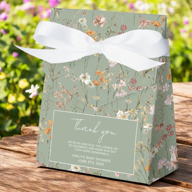 Terracotta Wildflower Boho Baby In Bloom Garden Favour Box (Creator Uploaded)