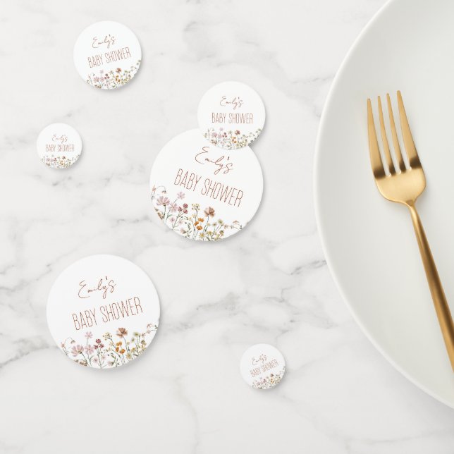 Terracotta Wildflower Boho Baby Shower In Bloom Confetti (Group)