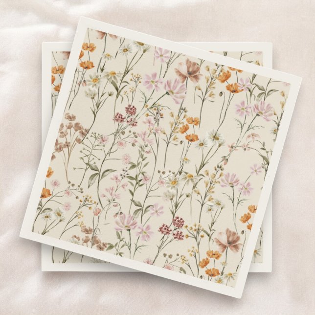Terracotta Wildflower Boho Baby Shower In Bloom Napkin (Creator Uploaded)