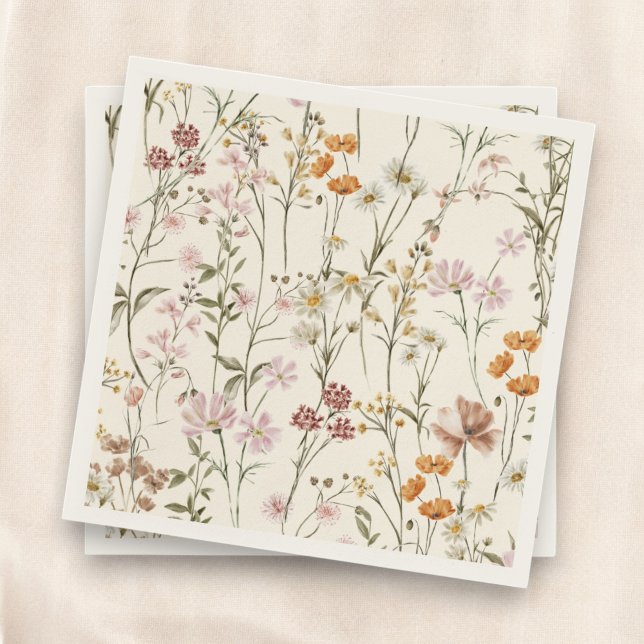 Terracotta Wildflower Boho Baby Shower In Bloom Napkin (Creator Uploaded)