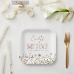 Terracotta Wildflower Boho Baby Shower In Bloom Paper Plate<br><div class="desc">Looking for the perfect paper plates to elevate your wildflower boho baby shower decor? Look no further than these gorgeous and whimsical napkins! Made from high-quality materials and featuring a beautiful wildflower print, these napkins are sure to impress your guests. With their bohemian-inspired design and soft, delicate colours, these paper...</div>