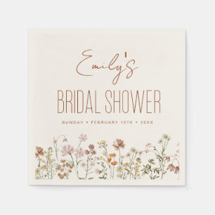 Terracotta Wildflower Boho Bridal Shower In Bloom  Napkin