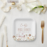 Terracotta Wildflower Boho Bridal Shower In Bloom Paper Plate<br><div class="desc">Celebrate your bridal shower with a touch of bohemian beauty with our Wildflower Boho Bridal Shower Napkins. These high-quality plates feature a stunning wildflower design that will add a touch of whimsy and elegance to your special event. The soft, absorbent material is perfect for keeping guests comfortable and clean throughout...</div>