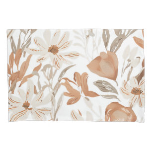 Terracotta Wildflower Boho Rustic Bedroom Decor  Pillowcase