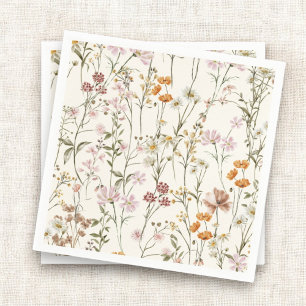 Terracotta Wildflower Boho Wedding In Bloom Garden Napkin