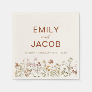 Terracotta Wildflower Boho Wedding In Bloom  Napkin