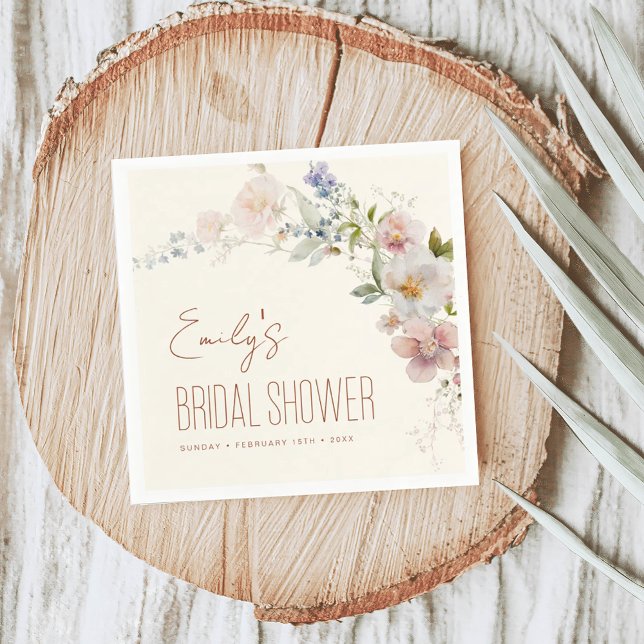 Terracotta Wildflower Bridal Shower Garden Boho Napkin (Creator Uploaded)